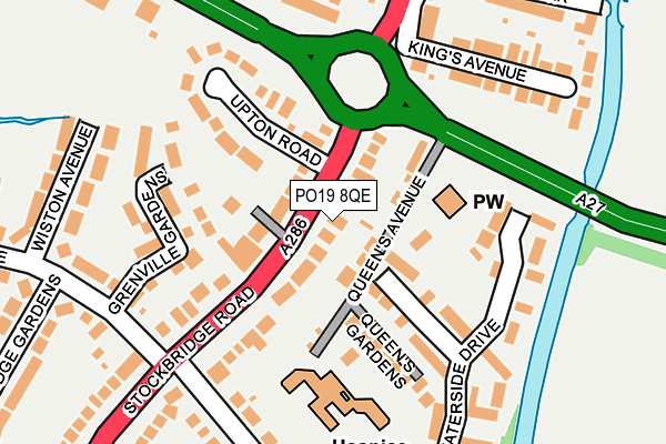 PO19 8QE map - OS OpenMap – Local (Ordnance Survey) PO19 8QE map - OS OpenMap – Local (Ordnance Survey)