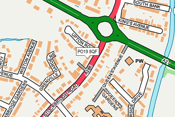 PO19 8QF map - OS OpenMap – Local (Ordnance Survey) PO19 8QF map - OS OpenMap – Local (Ordnance Survey)