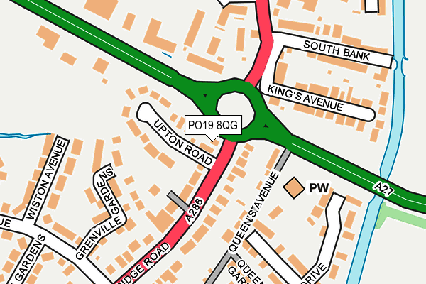 PO19 8QG map - OS OpenMap – Local (Ordnance Survey) PO19 8QG map - OS OpenMap – Local (Ordnance Survey)