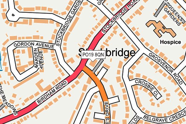 PO19 8QN map - OS OpenMap – Local (Ordnance Survey)