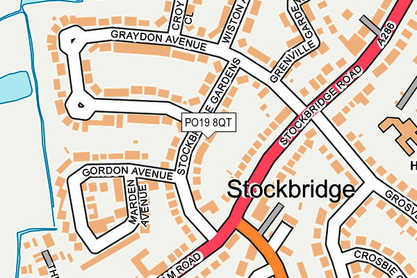 PO19 8QT map - OS OpenMap – Local (Ordnance Survey) PO19 8QT map - OS OpenMap – Local (Ordnance Survey)