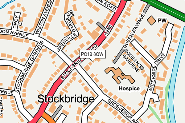 PO19 8QW map - OS OpenMap – Local (Ordnance Survey)