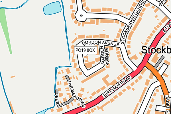 PO19 8QX map - OS OpenMap – Local (Ordnance Survey) PO19 8QX map - OS OpenMap – Local (Ordnance Survey)