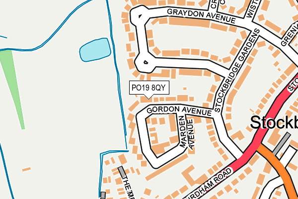 PO19 8QY map - OS OpenMap – Local (Ordnance Survey) PO19 8QY map - OS OpenMap – Local (Ordnance Survey)