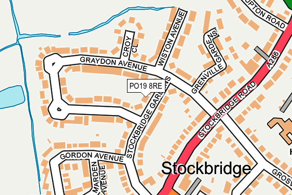 PO19 8RE map - OS OpenMap – Local (Ordnance Survey) PO19 8RE map - OS OpenMap – Local (Ordnance Survey)