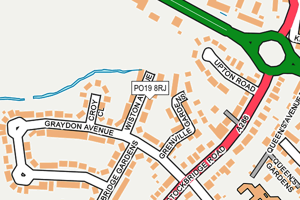 PO19 8RJ map - OS OpenMap – Local (Ordnance Survey)