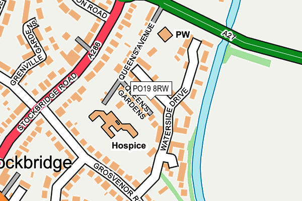 PO19 8RW map - OS OpenMap – Local (Ordnance Survey) PO19 8RW map - OS OpenMap – Local (Ordnance Survey)