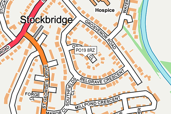 PO19 8RZ map - OS OpenMap – Local (Ordnance Survey)