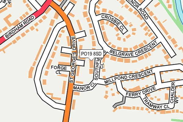 PO19 8SD map - OS OpenMap – Local (Ordnance Survey) PO19 8SD map - OS OpenMap – Local (Ordnance Survey)