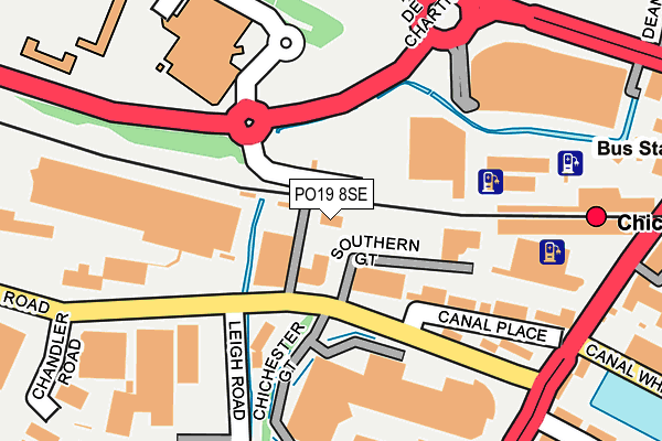 PO19 8SE map - OS OpenMap – Local (Ordnance Survey) PO19 8SE map - OS OpenMap – Local (Ordnance Survey)