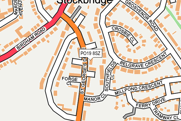 PO19 8SZ map - OS OpenMap – Local (Ordnance Survey) PO19 8SZ map - OS OpenMap – Local (Ordnance Survey)
