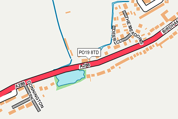 PO19 8TD map - OS OpenMap – Local (Ordnance Survey) PO19 8TD map - OS OpenMap – Local (Ordnance Survey)