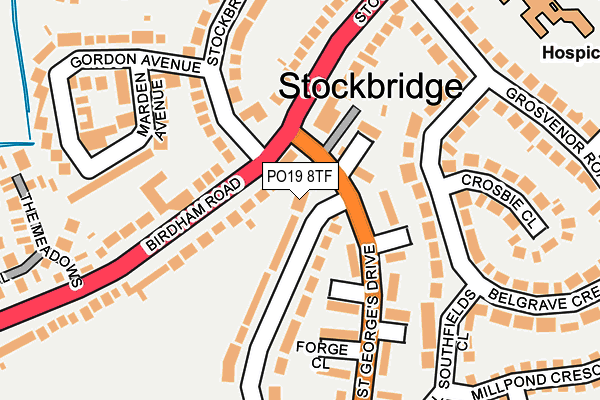 PO19 8TF map - OS OpenMap – Local (Ordnance Survey) PO19 8TF map - OS OpenMap – Local (Ordnance Survey)