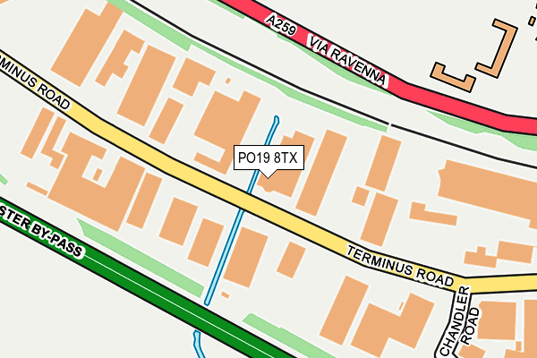 PO19 8TX map - OS OpenMap – Local (Ordnance Survey) PO19 8TX map - OS OpenMap – Local (Ordnance Survey)