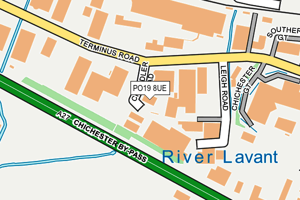 PO19 8UE map - OS OpenMap – Local (Ordnance Survey)