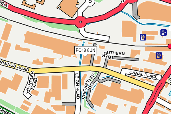 PO19 8UN map - OS OpenMap – Local (Ordnance Survey) PO19 8UN map - OS OpenMap – Local (Ordnance Survey)