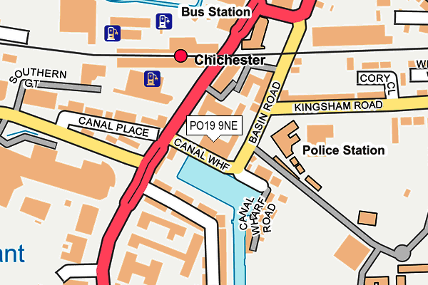 PO19 9NE map - OS OpenMap – Local (Ordnance Survey) PO19 9NE map - OS OpenMap – Local (Ordnance Survey)