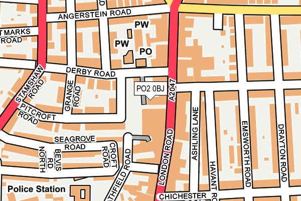 PO2 0BJ map - OS OpenMap – Local (Ordnance Survey) PO2 0BJ map - OS OpenMap – Local (Ordnance Survey)
