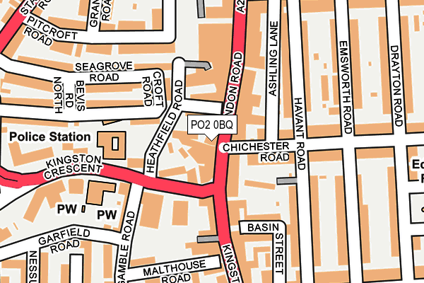 PO2 0BQ map - OS OpenMap – Local (Ordnance Survey) PO2 0BQ map - OS OpenMap – Local (Ordnance Survey)