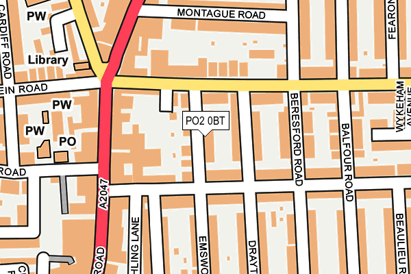 PO2 0BT map - OS OpenMap – Local (Ordnance Survey) PO2 0BT map - OS OpenMap – Local (Ordnance Survey)