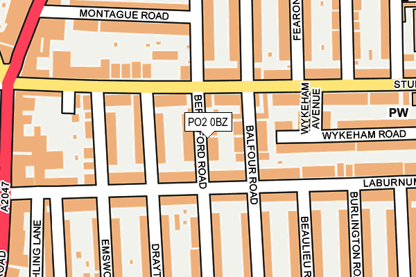 PO2 0BZ map - OS OpenMap – Local (Ordnance Survey) PO2 0BZ map - OS OpenMap – Local (Ordnance Survey)