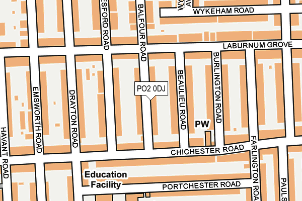 PO2 0DJ map - OS OpenMap – Local (Ordnance Survey) PO2 0DJ map - OS OpenMap – Local (Ordnance Survey)