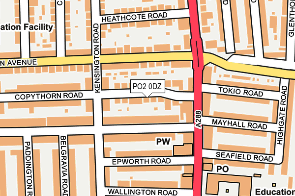 PO2 0DZ map - OS OpenMap – Local (Ordnance Survey) PO2 0DZ map - OS OpenMap – Local (Ordnance Survey)