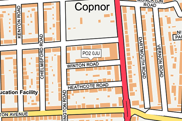 PO2 0JU map - OS OpenMap – Local (Ordnance Survey) PO2 0JU map - OS OpenMap – Local (Ordnance Survey)