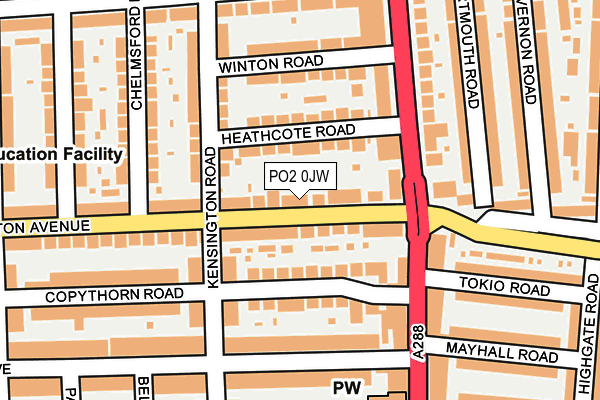 PO2 0JW map - OS OpenMap – Local (Ordnance Survey) PO2 0JW map - OS OpenMap – Local (Ordnance Survey)