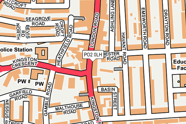 PO2 0LH map - OS OpenMap – Local (Ordnance Survey) PO2 0LH map - OS OpenMap – Local (Ordnance Survey)