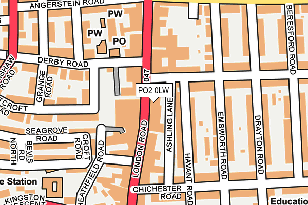 PO2 0LW map - OS OpenMap – Local (Ordnance Survey) PO2 0LW map - OS OpenMap – Local (Ordnance Survey)