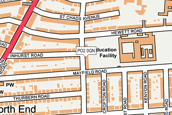 PO2 0QN map - OS OpenMap – Local (Ordnance Survey) PO2 0QN map - OS OpenMap – Local (Ordnance Survey)