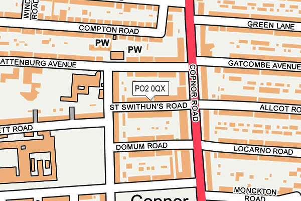 PO2 0QX map - OS OpenMap – Local (Ordnance Survey) PO2 0QX map - OS OpenMap – Local (Ordnance Survey)