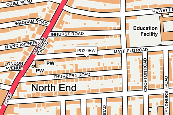 PO2 0RW map - OS OpenMap – Local (Ordnance Survey) PO2 0RW map - OS OpenMap – Local (Ordnance Survey)