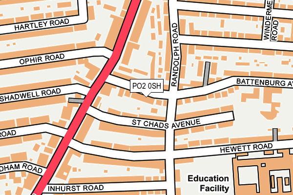 PO2 0SH map - OS OpenMap – Local (Ordnance Survey) PO2 0SH map - OS OpenMap – Local (Ordnance Survey)