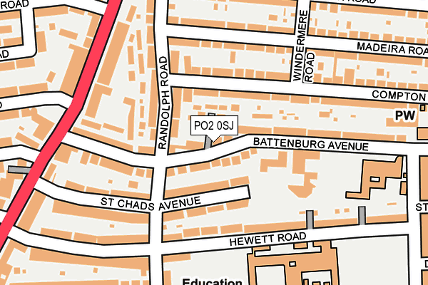 PO2 0SJ map - OS OpenMap – Local (Ordnance Survey) PO2 0SJ map - OS OpenMap – Local (Ordnance Survey)