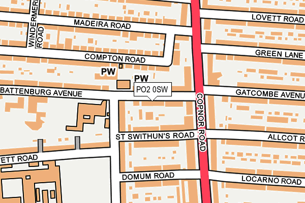 PO2 0SW map - OS OpenMap – Local (Ordnance Survey) PO2 0SW map - OS OpenMap – Local (Ordnance Survey)