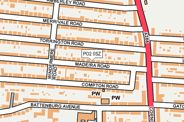 PO2 0SZ map - OS OpenMap – Local (Ordnance Survey) PO2 0SZ map - OS OpenMap – Local (Ordnance Survey)