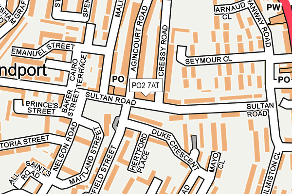 PO2 7AT map - OS OpenMap – Local (Ordnance Survey) PO2 7AT map - OS OpenMap – Local (Ordnance Survey)