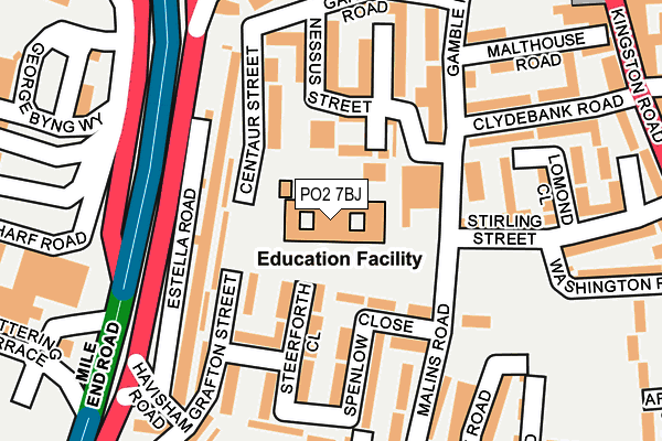 PO2 7BJ map - OS OpenMap – Local (Ordnance Survey) PO2 7BJ map - OS OpenMap – Local (Ordnance Survey)