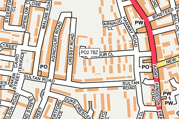 PO2 7BZ map - OS OpenMap – Local (Ordnance Survey) PO2 7BZ map - OS OpenMap – Local (Ordnance Survey)