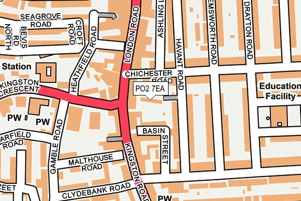 PO2 7EA map - OS OpenMap – Local (Ordnance Survey) PO2 7EA map - OS OpenMap – Local (Ordnance Survey)