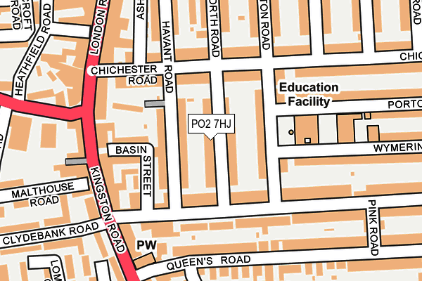 PO2 7HJ map - OS OpenMap – Local (Ordnance Survey) PO2 7HJ map - OS OpenMap – Local (Ordnance Survey)