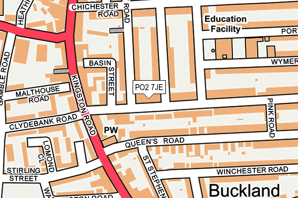 PO2 7JE map - OS OpenMap – Local (Ordnance Survey) PO2 7JE map - OS OpenMap – Local (Ordnance Survey)