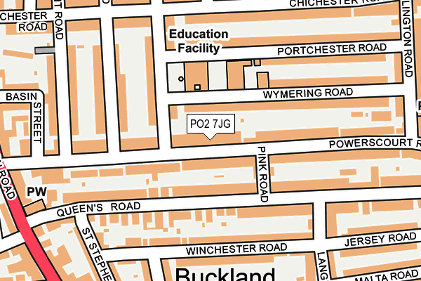 PO2 7JG map - OS OpenMap – Local (Ordnance Survey) PO2 7JG map - OS OpenMap – Local (Ordnance Survey)