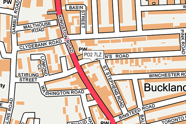 PO2 7LZ map - OS OpenMap – Local (Ordnance Survey) PO2 7LZ map - OS OpenMap – Local (Ordnance Survey)