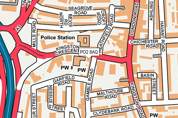 PO2 8AQ map - OS OpenMap – Local (Ordnance Survey) PO2 8AQ map - OS OpenMap – Local (Ordnance Survey)