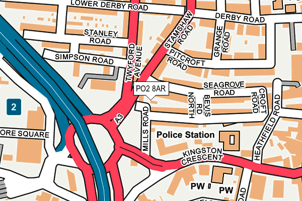 PO2 8AR map - OS OpenMap – Local (Ordnance Survey) PO2 8AR map - OS OpenMap – Local (Ordnance Survey)