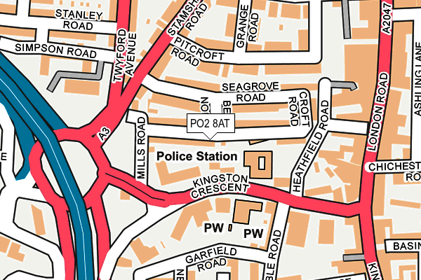PO2 8AT map - OS OpenMap – Local (Ordnance Survey) PO2 8AT map - OS OpenMap – Local (Ordnance Survey)