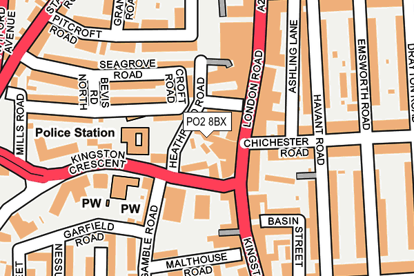 PO2 8BX map - OS OpenMap – Local (Ordnance Survey) PO2 8BX map - OS OpenMap – Local (Ordnance Survey)